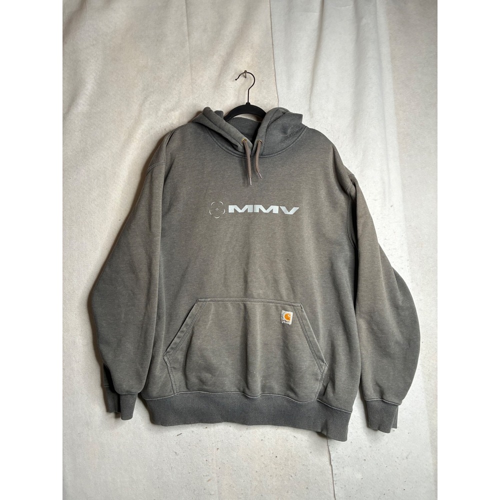 Carhartt MMV Graphic Hoodie Mens 2XL Gray Original Fit Pullover Sweatshirt
